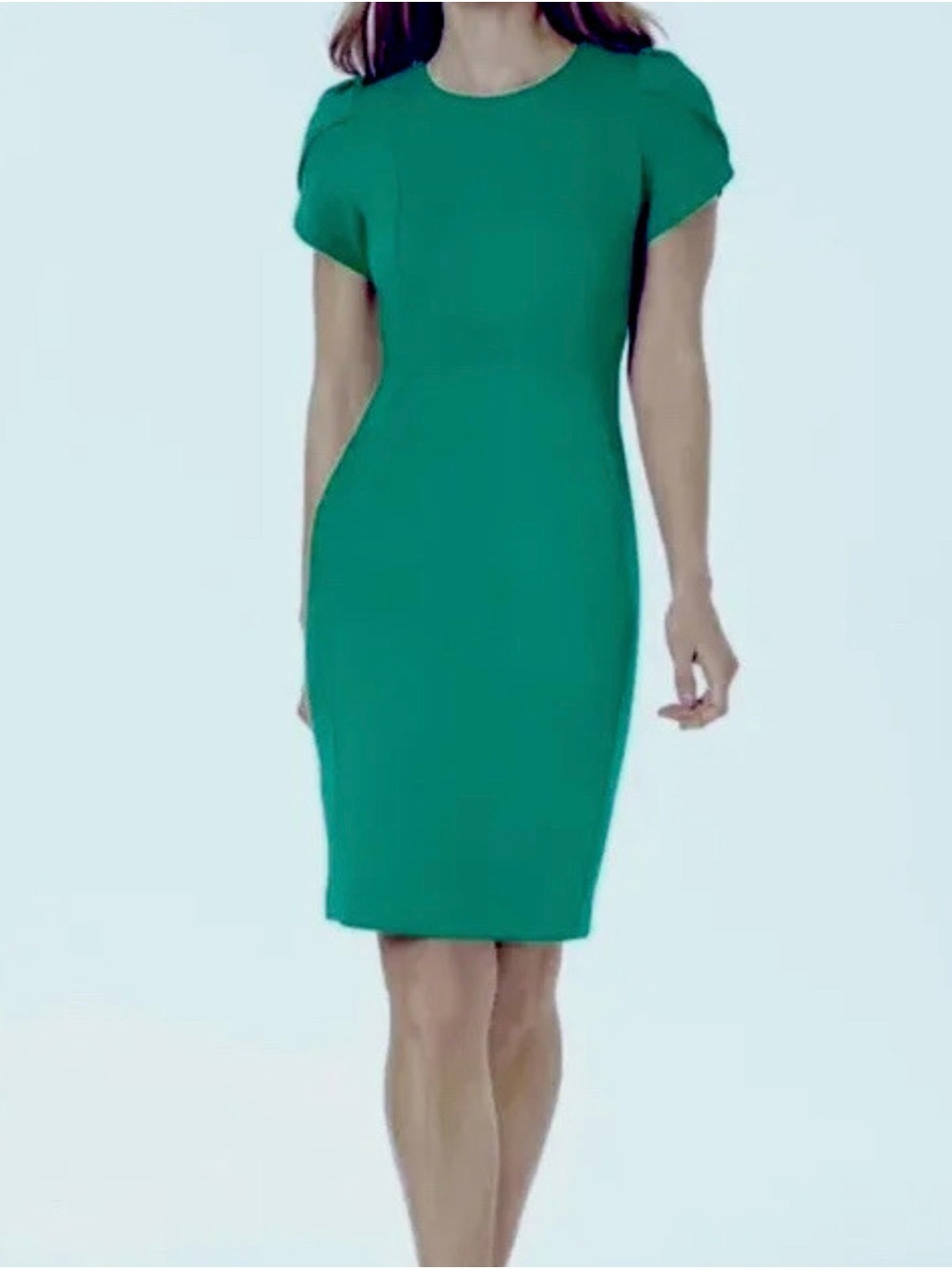 Calvin Klein Emerald Green Tulip sleeves Sheath Dress